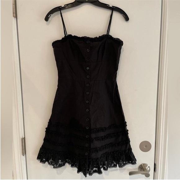 Betsey Johnson Cotton Mini Dress w/Lace Ruffle Details Size 6 Like New! - Picture 9 of 9